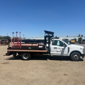 Generic white Ford F-350 traffic-control truck full side view