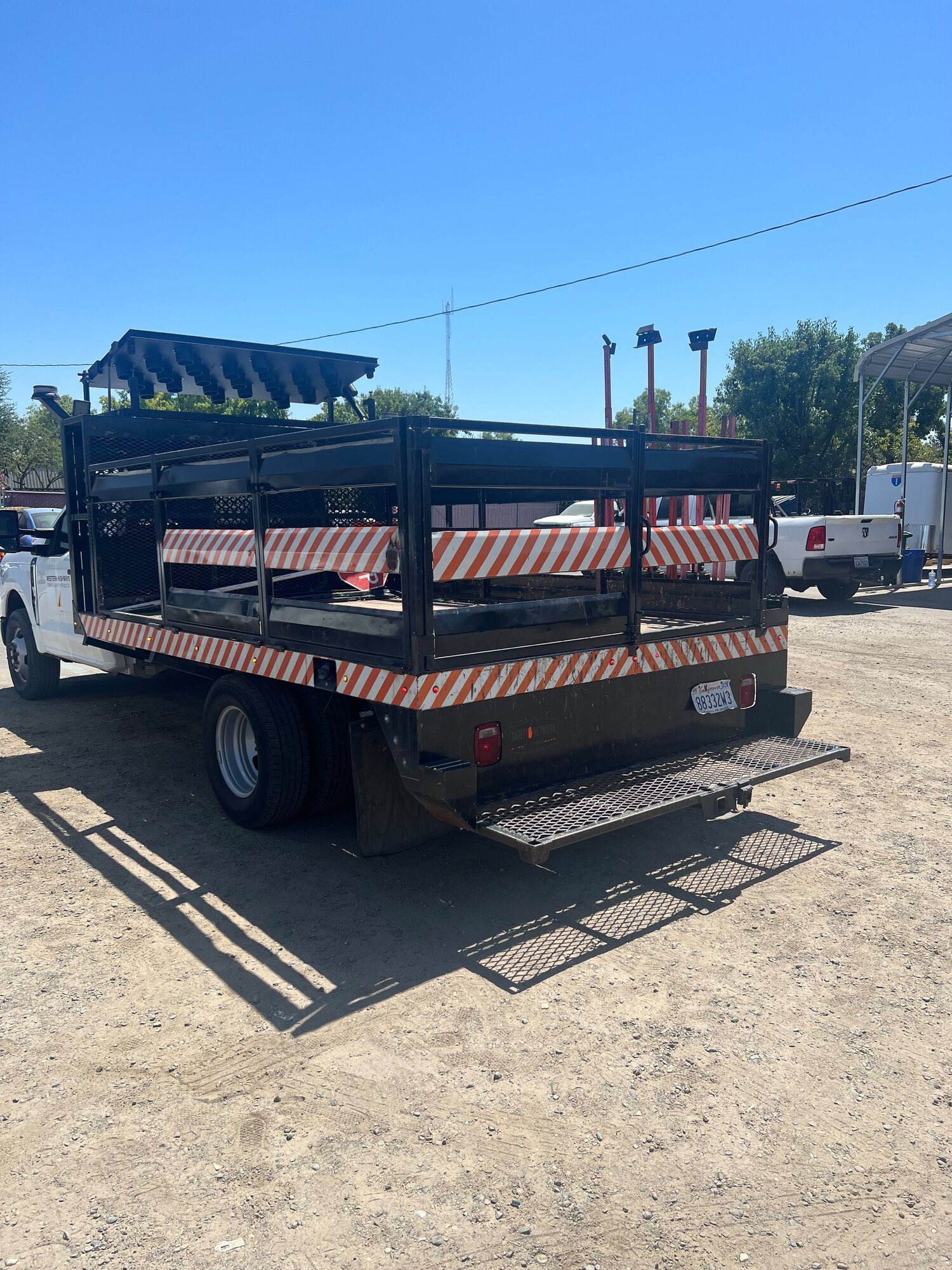 Representative traffic-control truck bed rear view
